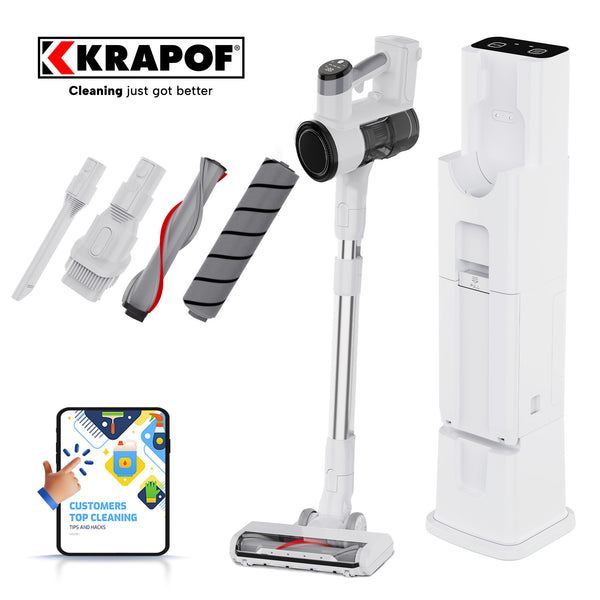 KRAPOF® Auto Clean Self Empty Slim Power Vac Cordless Stick Vacuum + Free Shipping