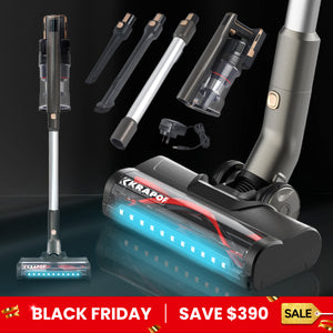 KRAPOF® Super Slim Power Vac Cordless Stick Vacuum + Extra FREE Second Battery + Extra Filter