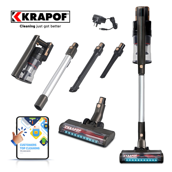 KRAPOF® Super Slim Power Vac Cordless Stick Vacuum + Extra FREE Second Battery