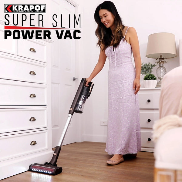 KRAPOF® Super Slim Power Vac Cordless Stick Vacuum + Extra FREE Second Battery