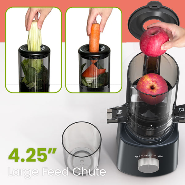 Kleva Professional Cold Press Slow Juicer Blender with 4.25'' Extra Large Feed Chute