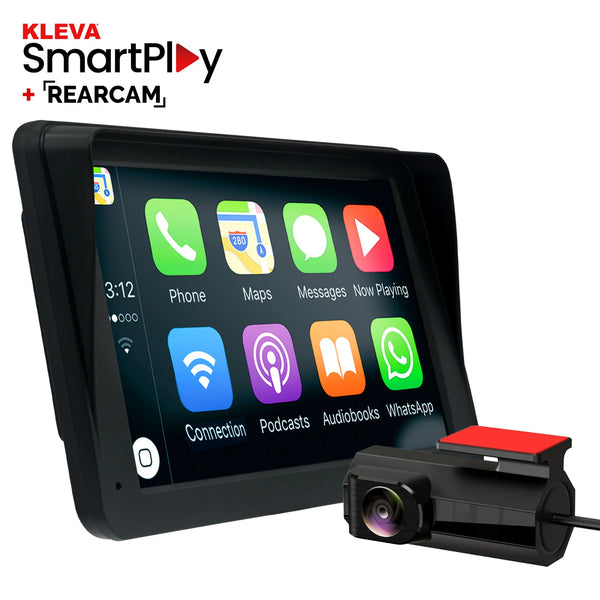 Kleva Smartplay 7 inch Apple CarPlay and Android Auto dashboard display with bonus rear view camera