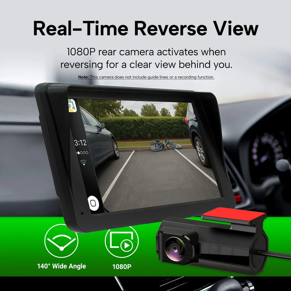 Kleva Smartplay rear camera showing real time reverse parking view on dashboard touchscreen