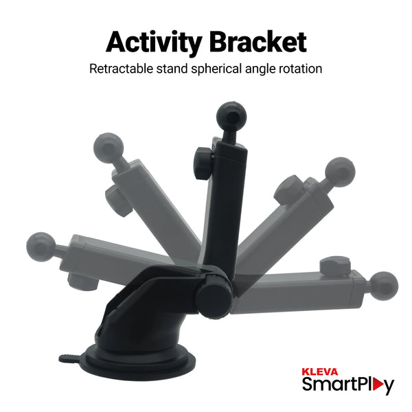 Kleva Smartplay adjustable activity bracket with retractable rotating mount for dashboard installation