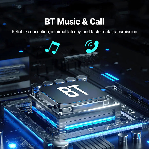 Bluetooth car display system with music streaming and hands-free calling support