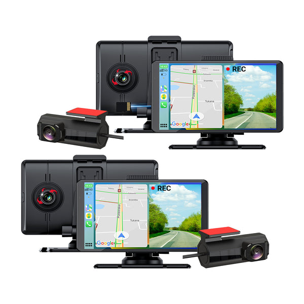 2 Pack - 7" SmartPlay Front & Rear Dash Cam HD Universal Touchscreen