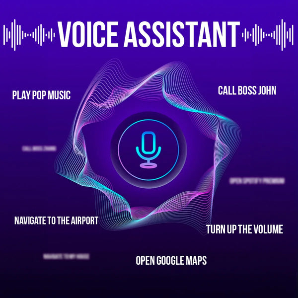 Voice assistant control for navigation music calls and hands-free commands