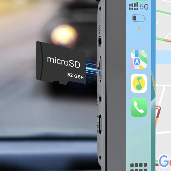 MicroSD card slot for recording and storing dashcam footage