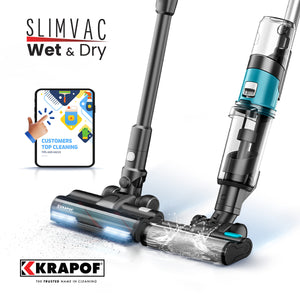 KRAPOF® Slim Vac Wet & Dry: 2-in-1 Cordless Vacuum and Smart Mop Floor Cleaner