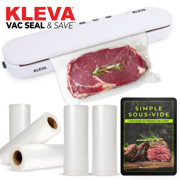 Kleva® Vac Seal & Save Food Saver Vacuum Sealer + FREE Sealer Bags Rolls