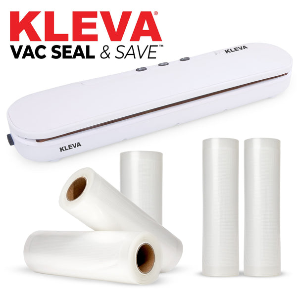 Kleva® Vac Seal & Save Food Saver Vacuum Sealer + FREE Sealer Bags Rolls