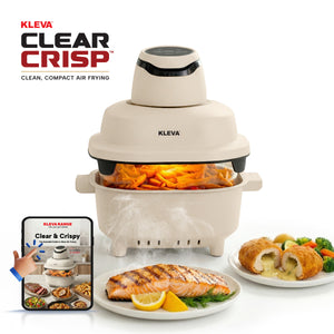 Kleva SLUSHiO slushie maker machine in black and white creating frozen fruit slush drinks with digital controls and recipe app