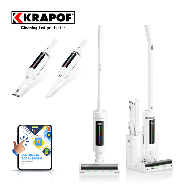 KRAPOF® Compact Clean Self-Empty Cordless Stick Vac