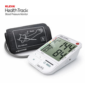 Kleva HealthTrack automatic blood pressure monitor with large digital display and upper arm cuff (22–44cm)