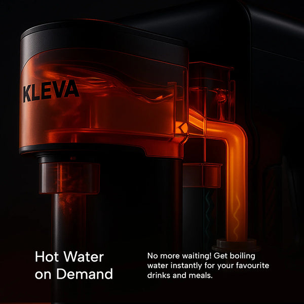 Instant hot water dispenser with illuminated heating system for fast boiling water on demand