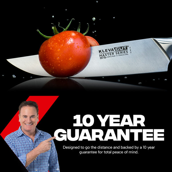 High-quality kitchen knife with razor sharp blade and 10 year guarantee for long-lasting performance