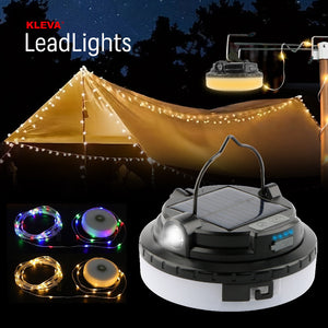 Kleva LeadLights Solar Rechargeable String Lights and Lantern with 9 Modes