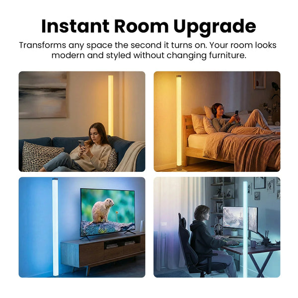 LED mood lamp floor light transforming living room, bedroom and gaming setup