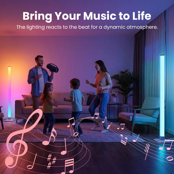 Kleva LED Mood Lamp music sync RGB floor light reacting to sound for party atmosphere