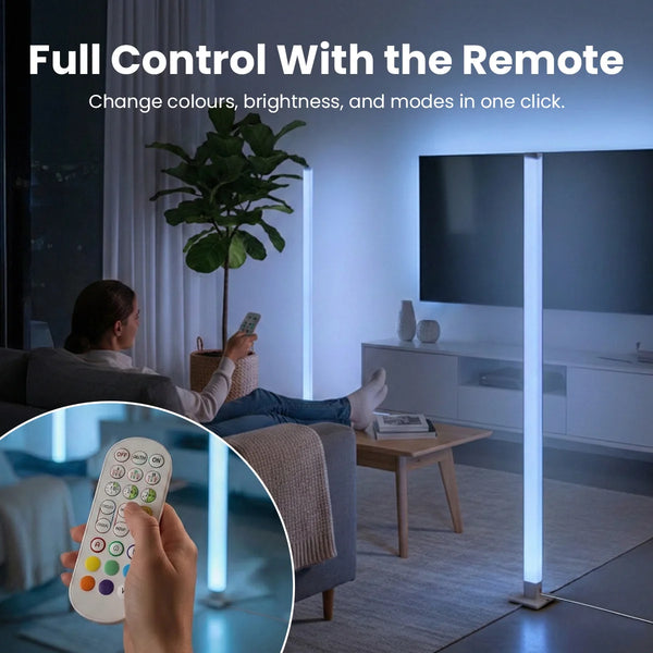 Kleva LED Mood Lamp remote control for adjusting colours, brightness and music modes