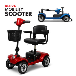 KLEVA® Folding Electric 4 Wheel Mobility Scooter with Adjustable Seat