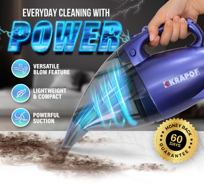 KRAPOF® Pocket Power Vac The 2 in 1 Compact Powerful Vacuum and Blowe Kleva Range Everyday