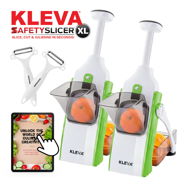 Kleva Safety Slicer™️ One-Push XL Vegetable Slicer + BONUS Peelers Buy 1 Get 1 FREE + Cooking E-Book