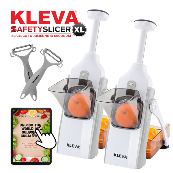Kleva Safety Slicer™️ One-Push XL Vegetable Slicer + BONUS Peelers Buy 1 Get 1 FREE + Cooking E-Book