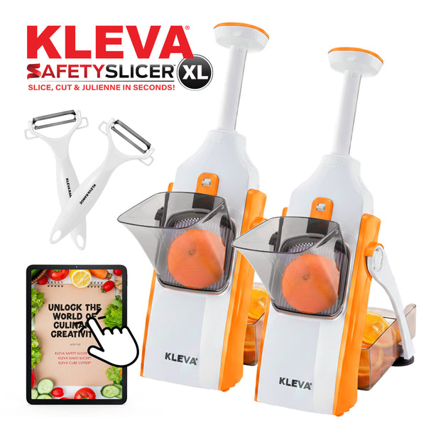 Kleva Safety Slicer™️ One-Push XL Vegetable Slicer + BONUS Peelers Buy 1 Get 1 FREE + Cooking E-Book