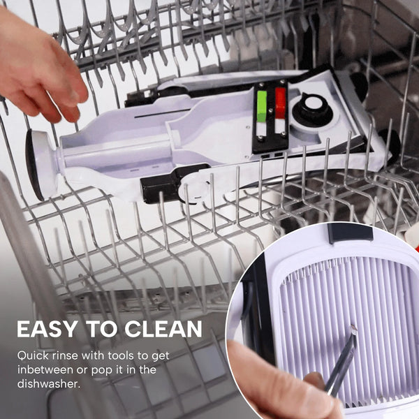 Kleva Safety Slicer XL placed in dishwasher for easy cleaning