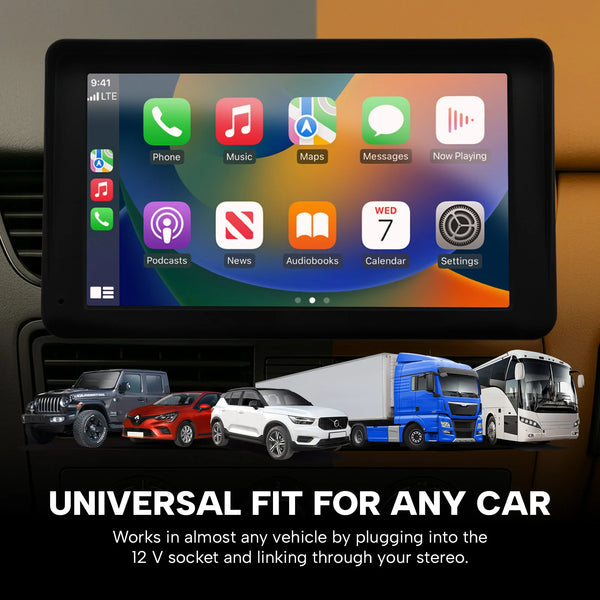 Kleva Smartplay portable Apple CarPlay display compatible with cars, trucks and vehicles with 12V socket