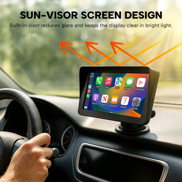 Kleva Smartplay dashboard touchscreen with sun-visor anti-glare design for clear visibility while driving