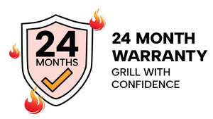 24 month warranty smokeless indoor grill badge for safe and reliable indoor grilling