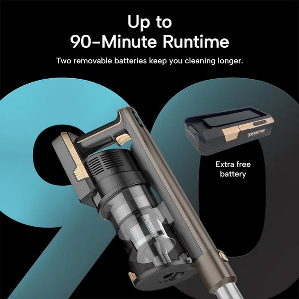 Slim Vac cordless vacuum cleaner with dual removable batteries and up to 90 minute runtime