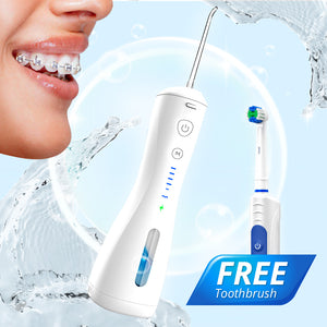 Kleva Fresh Breath Cordless Dental Water Flosser with 6 Cleaning Modes + FREE SonicClean Electric toothbrush