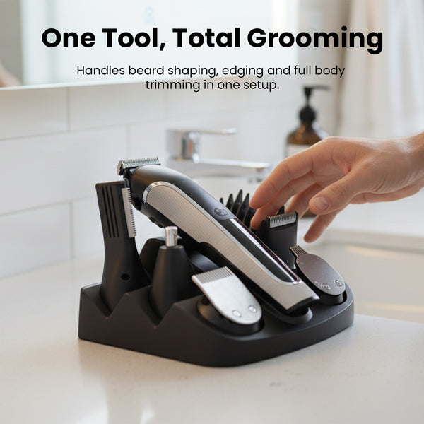 mens beard trimmer and body trimmer kit for full grooming