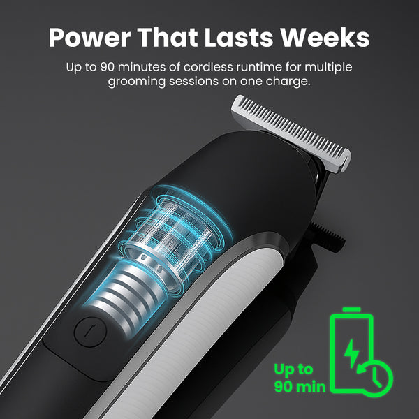 cordless beard trimmer with long battery life for men