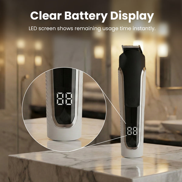 beard trimmer with led battery display for men