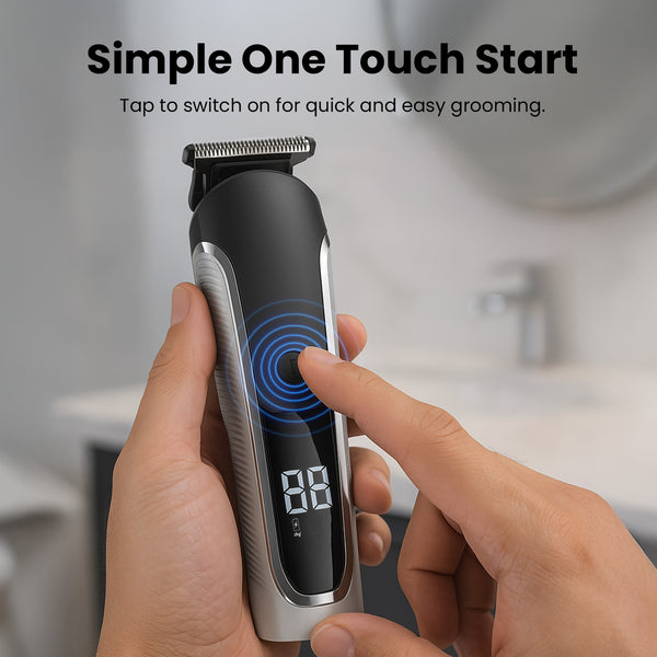 electric beard trimmer with one touch start for grooming