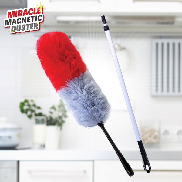 Miracle Magnetic Duster® Attracts Dust Like A Magnet + Telescopic Extension Pole UPSELL Kleva Range   