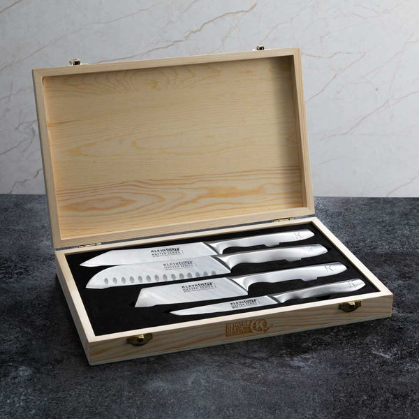 KlevaCut® LIMITED EDITION 4 Piece Premium Knife Set With BONUS Bamboo Case Kitchen Knives Kleva Range - Everyday Innovations   