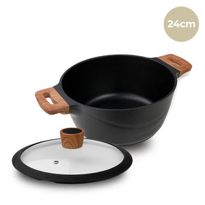 Diamond Earth® Casserole Stew Pot + Glass Lid - 24cm Cookware Kleva Range - Everyday Innovations   