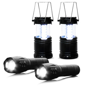 LED Tough Torch + Lantern Set - Powerful, Outdoor Lights With Brightness Control Gardening and Outdoor Kleva Range   