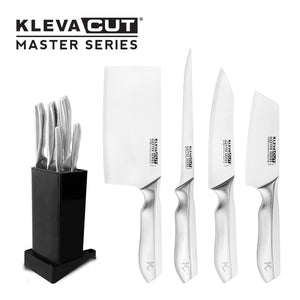 Speciality 4 Piece KlevaCut® Master Series Knife Set + Universal Knife Block Kitchen Knives Kleva Range   
