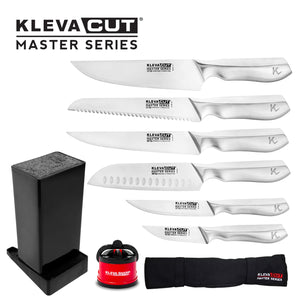 KlevaCut® Master Series 6pc Knife Set + Sharpener + Choice of Knife Block or Gift! Kitchen Knives Kleva Range TV Special Universal Knife Block  