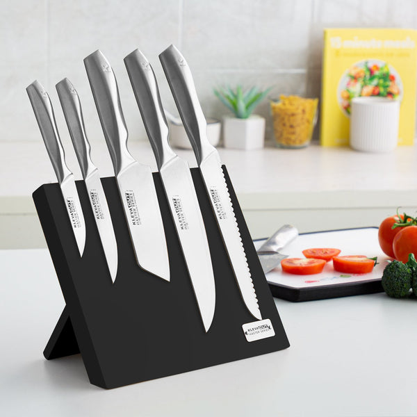 Midnight Magnetic Knife Block - Stylish Knife Holder With Super Strength Magnets Kitchen Knives Kleva Range   