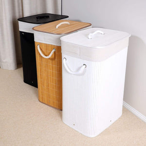Premium Bamboo Laundry Hamper with Removable Liner Home & Storage Super Sleeper Pro   
