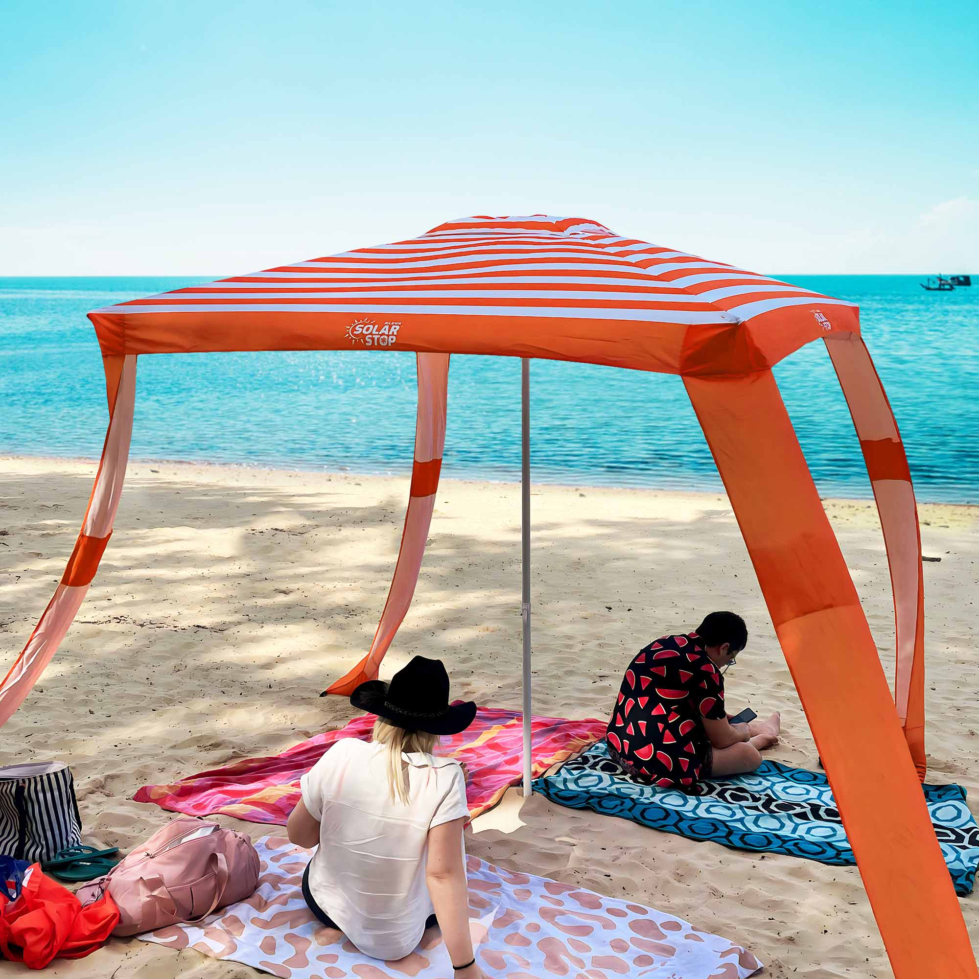Beach Cabana Comfort Meets Style: Create A Shady Paradise Protected From Solar Rays  Kleva Range - Everyday Innovations Orange  