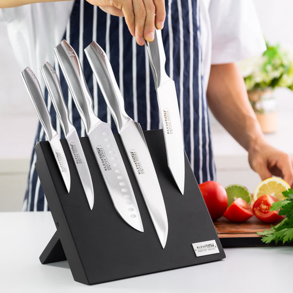 Midnight Magnetic Knife Block - Stylish Knife Holder With Super Strength Magnets Kitchen Knives Kleva Range   