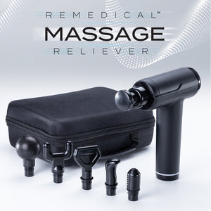 Remedical Massage Reliever™️ DELUXE Edition with 6 Massage Gun Attachments + Case Health & Fitness Kleva Range   